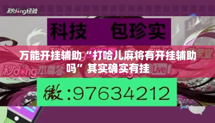 万能开挂辅助“打哈儿麻将有开挂辅助吗	”其实确实有挂