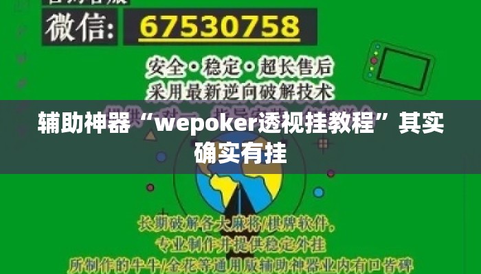 辅助神器“wepoker透视挂教程”其实确实有挂