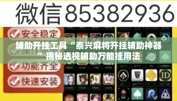 辅助开挂工具“泰兴麻将开挂辅助神器	”揭秘透视辅助万能挂用法