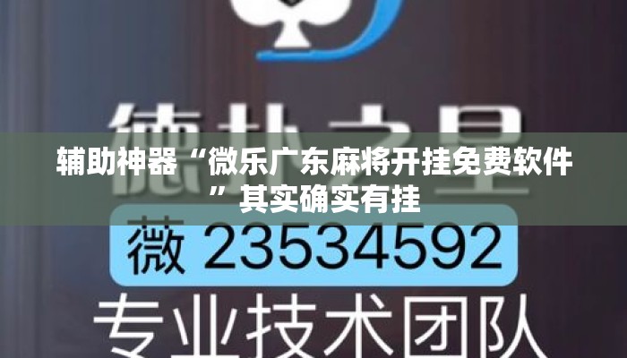 辅助神器“微乐广东麻将开挂免费软件”其实确实有挂