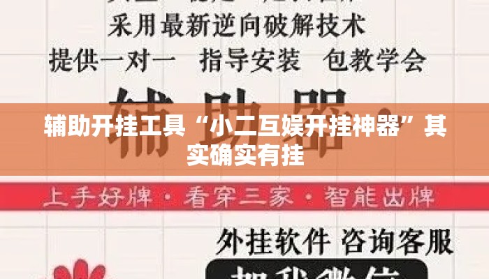 辅助开挂工具“小二互娱开挂神器”其实确实有挂