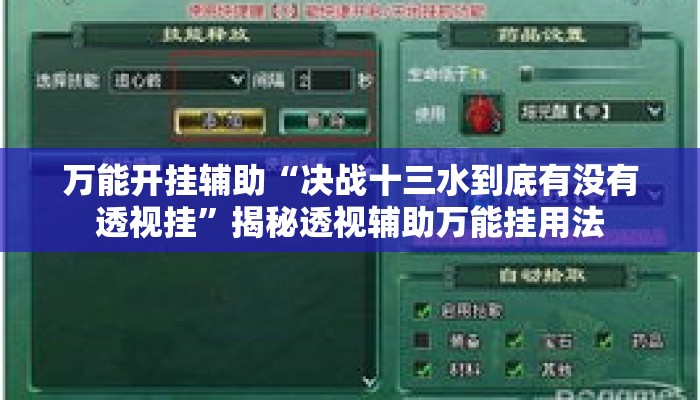 万能开挂辅助“决战十三水到底有没有透视挂”揭秘透视辅助万能挂用法