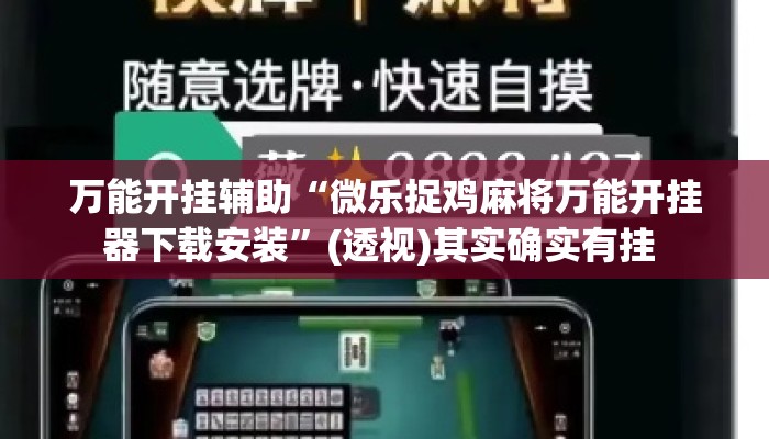 万能开挂辅助“微乐捉鸡麻将万能开挂器下载安装”(透视)其实确实有挂 