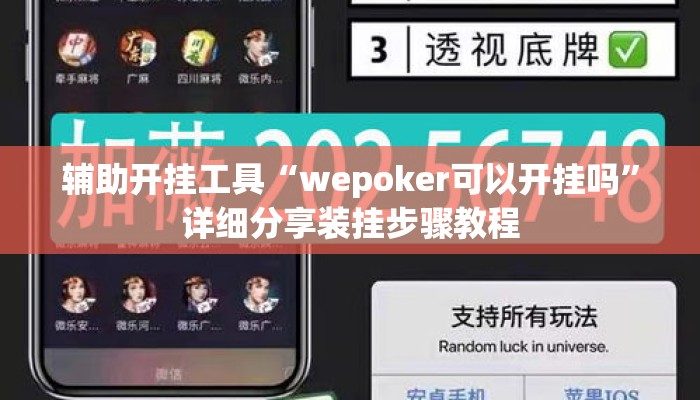 辅助开挂工具“wepoker可以开挂吗”详细分享装挂步骤教程