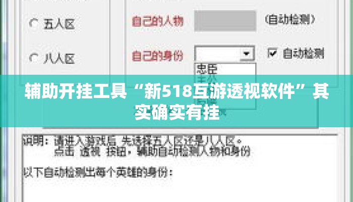辅助开挂工具“新518互游透视软件”其实确实有挂