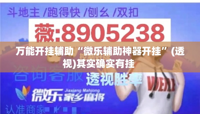万能开挂辅助“微乐辅助神器开挂”(透视)其实确实有挂 