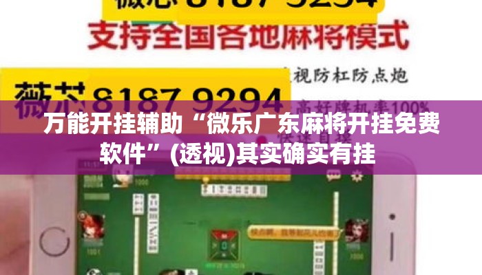 万能开挂辅助“微乐广东麻将开挂免费软件”(透视)其实确实有挂 