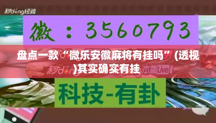 盘点一款“微乐安徽麻将有挂吗”(透视)其实确实有挂 