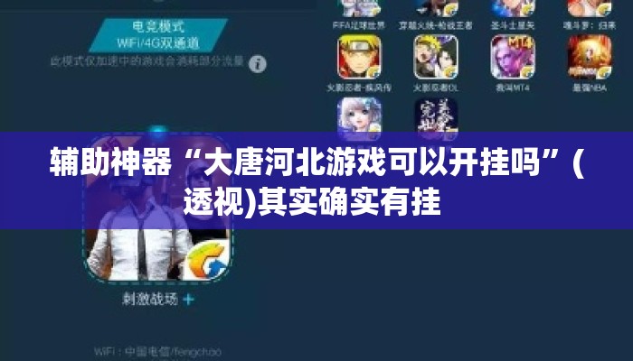 辅助神器“大唐河北游戏可以开挂吗”(透视)其实确实有挂 