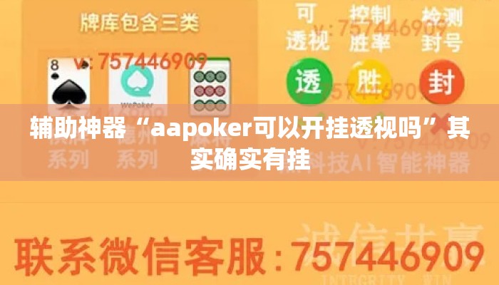 辅助神器“aapoker可以开挂透视吗”其实确实有挂