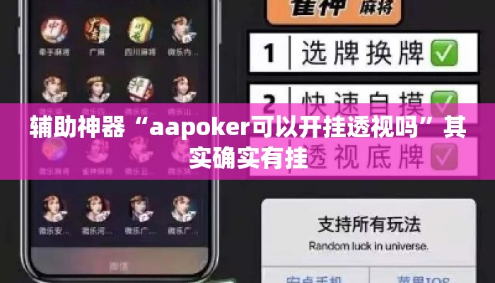 辅助神器“aapoker可以开挂透视吗”其实确实有挂