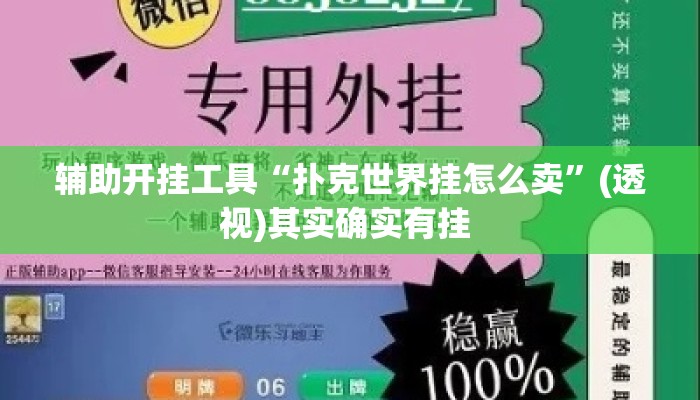 辅助开挂工具“扑克世界挂怎么卖”(透视)其实确实有挂 