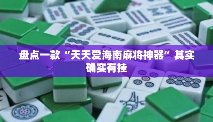 盘点一款“天天爱海南麻将神器”其实确实有挂