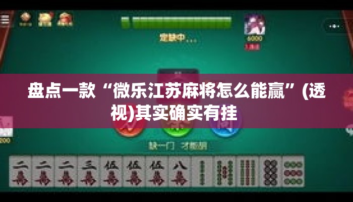 盘点一款“微乐江苏麻将怎么能赢	”(透视)其实确实有挂 