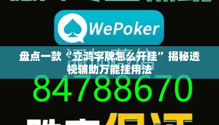 盘点一款“立鸿字牌怎么开挂”揭秘透视辅助万能挂用法