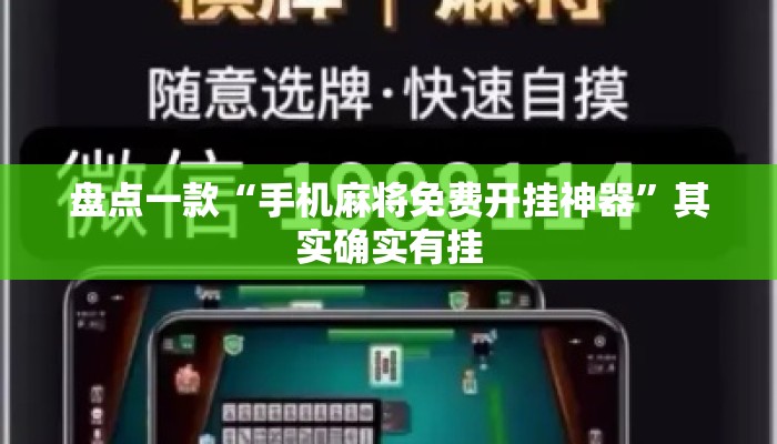 盘点一款“手机麻将免费开挂神器”其实确实有挂