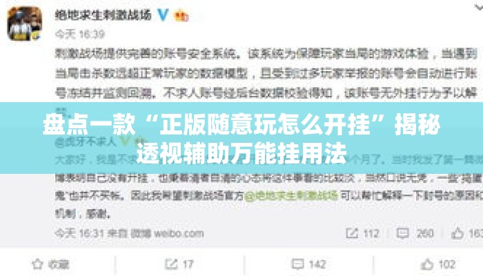 盘点一款“正版随意玩怎么开挂”揭秘透视辅助万能挂用法