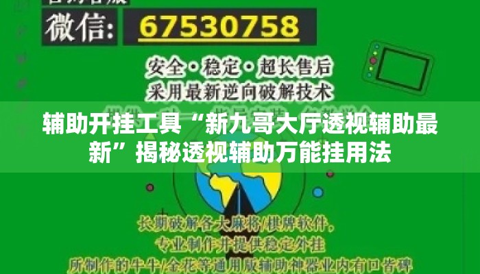 辅助开挂工具“新九哥大厅透视辅助最新”揭秘透视辅助万能挂用法