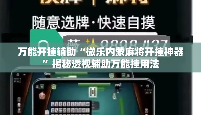 万能开挂辅助“微乐内蒙麻将开挂神器	”揭秘透视辅助万能挂用法