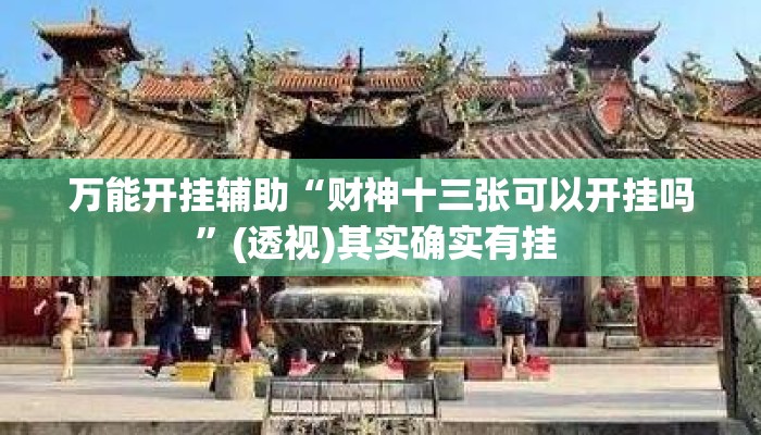 万能开挂辅助“财神十三张可以开挂吗”(透视)其实确实有挂 
