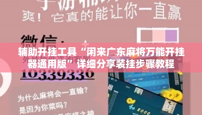 辅助开挂工具“闲来广东麻将万能开挂器通用版	”详细分享装挂步骤教程