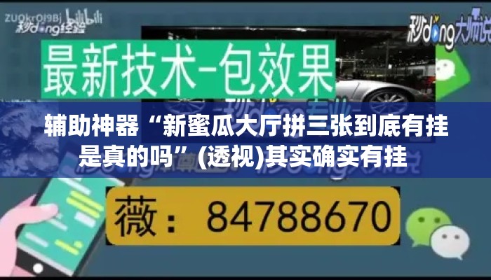 辅助神器“新蜜瓜大厅拼三张到底有挂是真的吗	”(透视)其实确实有挂 