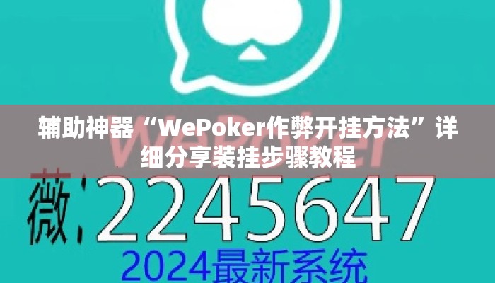 辅助神器“WePoker作弊开挂方法	”详细分享装挂步骤教程