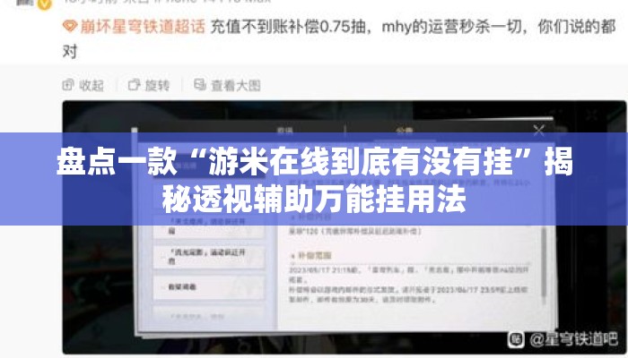 盘点一款“游米在线到底有没有挂”揭秘透视辅助万能挂用法