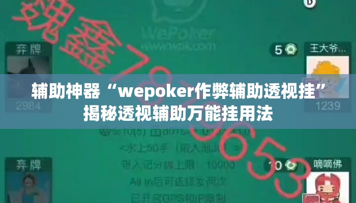 辅助神器“wepoker作弊辅助透视挂	”揭秘透视辅助万能挂用法