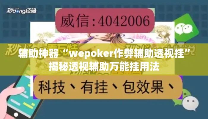 辅助神器“wepoker作弊辅助透视挂”揭秘透视辅助万能挂用法