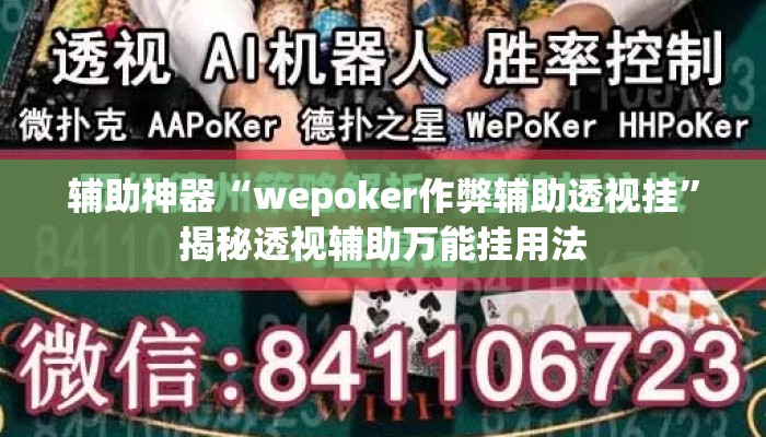 辅助神器“wepoker作弊辅助透视挂”揭秘透视辅助万能挂用法
