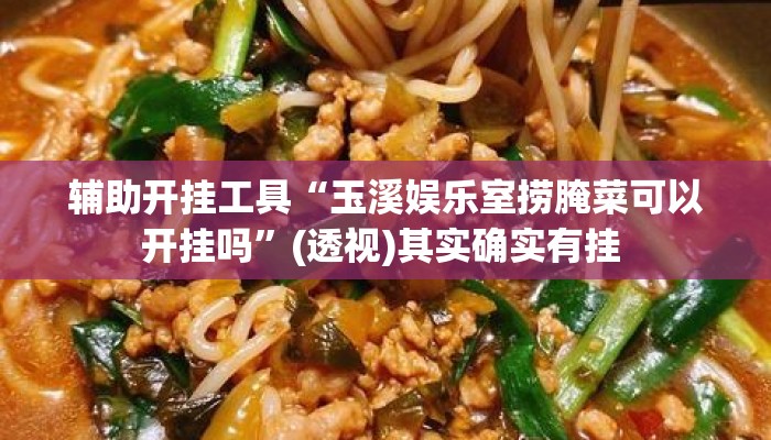 辅助开挂工具“玉溪娱乐室捞腌菜可以开挂吗	”(透视)其实确实有挂 