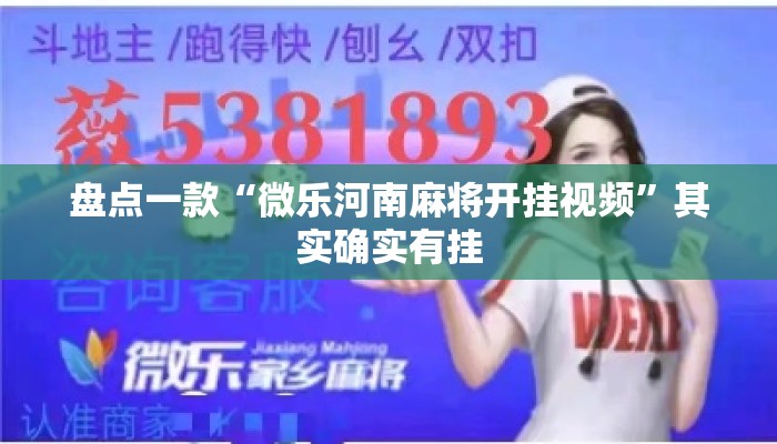 盘点一款“微乐河南麻将开挂视频”其实确实有挂