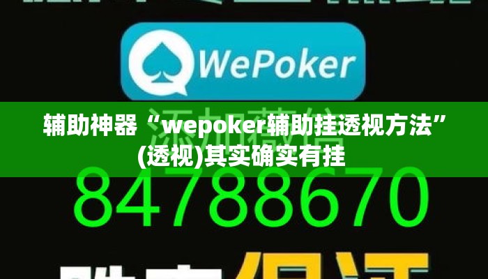 辅助神器“wepoker辅助挂透视方法	”(透视)其实确实有挂 