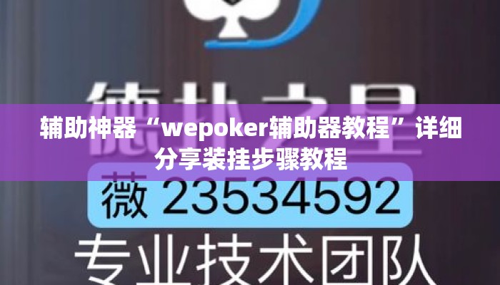 辅助神器“wepoker辅助器教程	”详细分享装挂步骤教程