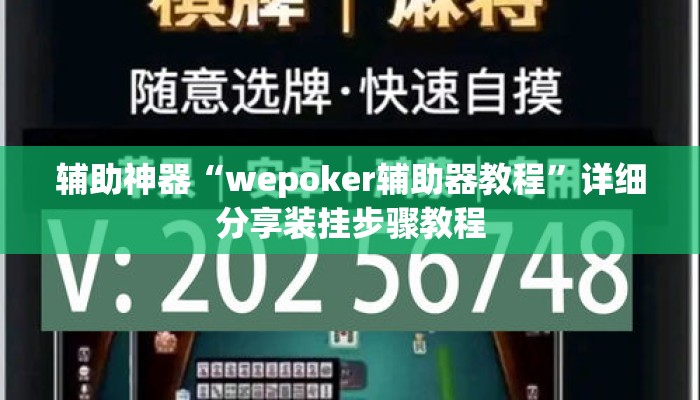 辅助神器“wepoker辅助器教程”详细分享装挂步骤教程