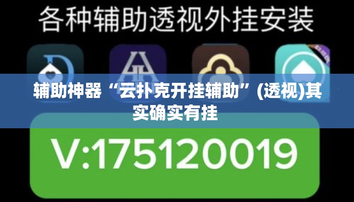 辅助神器“云扑克开挂辅助	”(透视)其实确实有挂 