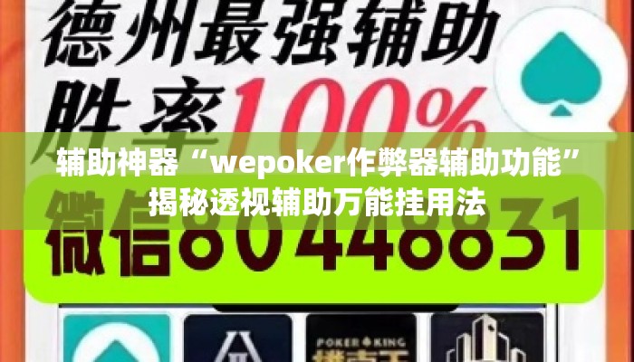 辅助神器“wepoker作弊器辅助功能”揭秘透视辅助万能挂用法