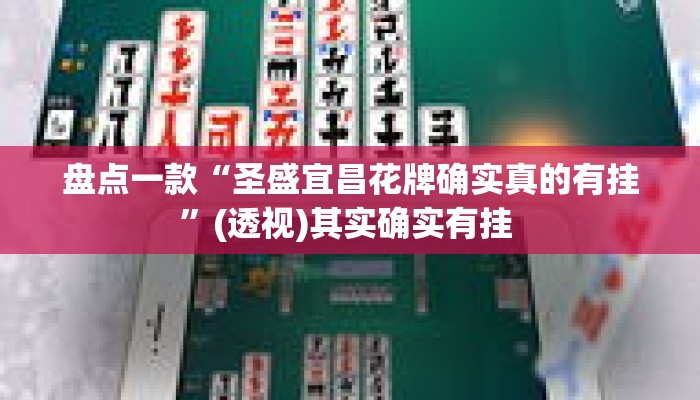 盘点一款“圣盛宜昌花牌确实真的有挂	”(透视)其实确实有挂 