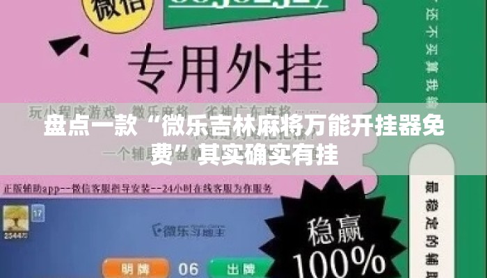 盘点一款“微乐吉林麻将万能开挂器免费	”其实确实有挂