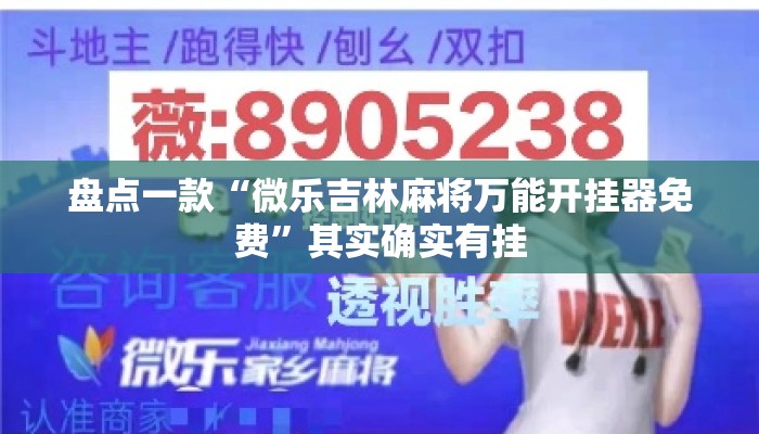 盘点一款“微乐吉林麻将万能开挂器免费	”其实确实有挂