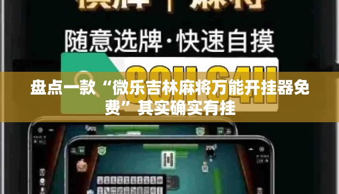 盘点一款“微乐吉林麻将万能开挂器免费”其实确实有挂