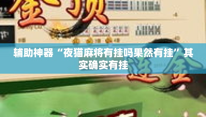辅助神器“夜猫麻将有挂吗果然有挂”其实确实有挂