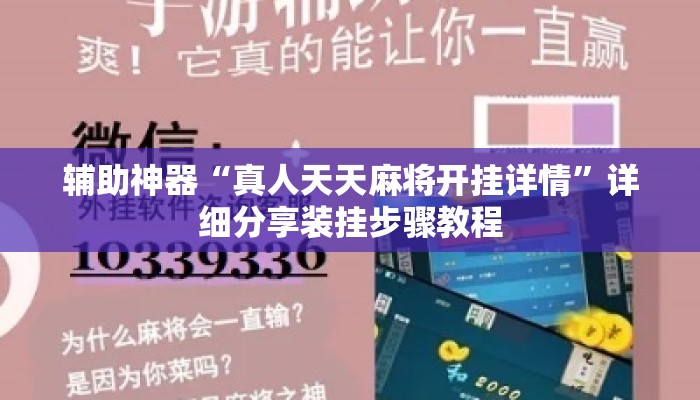 辅助神器“真人天天麻将开挂详情	”详细分享装挂步骤教程