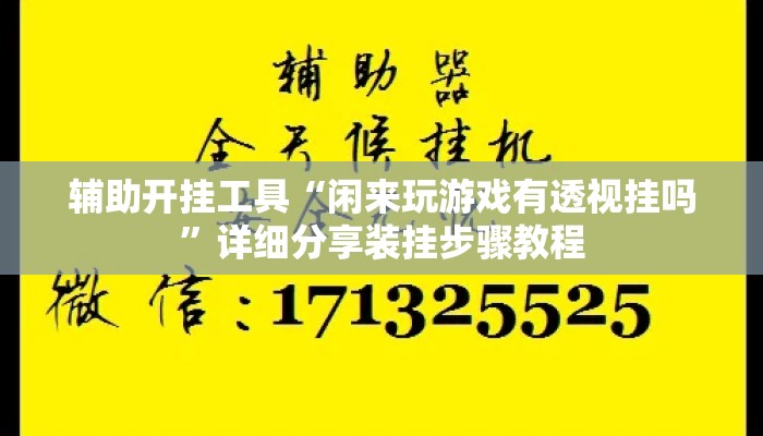 辅助开挂工具“闲来玩游戏有透视挂吗”详细分享装挂步骤教程
