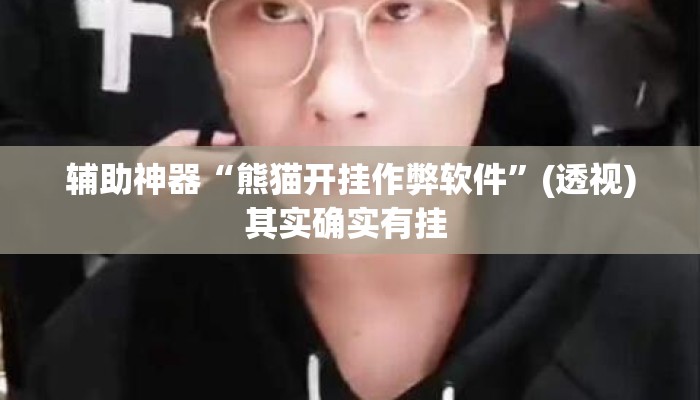 辅助神器“熊猫开挂作弊软件”(透视)其实确实有挂 
