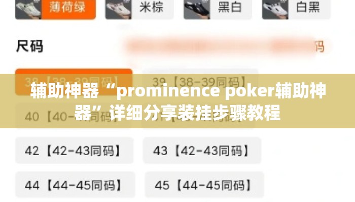 辅助神器“prominence poker辅助神器	”详细分享装挂步骤教程
