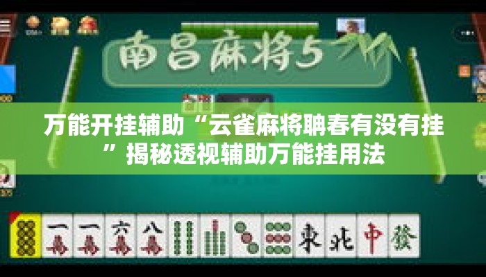 万能开挂辅助“云雀麻将聃春有没有挂	”揭秘透视辅助万能挂用法