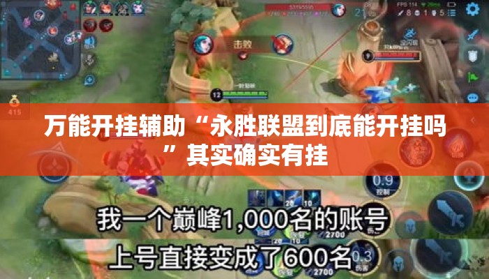 万能开挂辅助“永胜联盟到底能开挂吗	”其实确实有挂