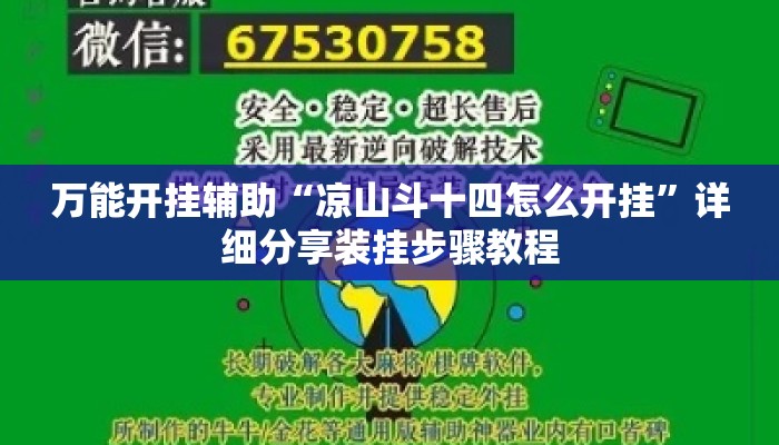 万能开挂辅助“凉山斗十四怎么开挂”详细分享装挂步骤教程